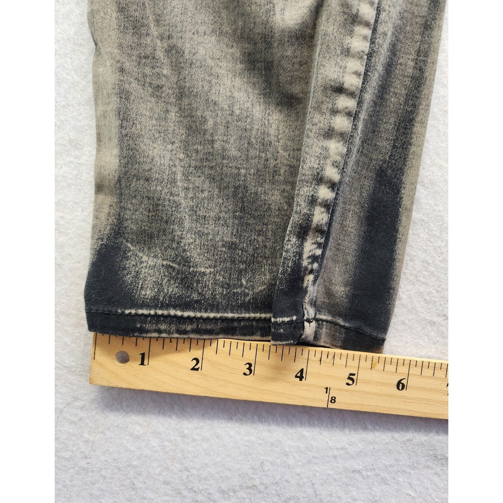 Tripp NYC Acid Wash Skinny Jeans Skull Hardware Bleach Effect Grey Black 7 - Picture 10 of 11